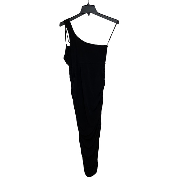 The Fashion Poet Asymmetrical Neck Ruched Dress Black XL New With Tags - Picture 2 of 6